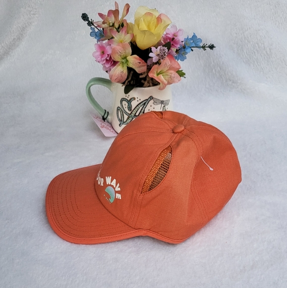 New O'Neill Stay in your Wave Women Snap Back Hat color Orange size ONE. - Picture 2 of 7